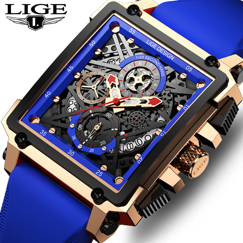 Silicone Band Replacement - LIGE męski sportowy zegarek na rękę