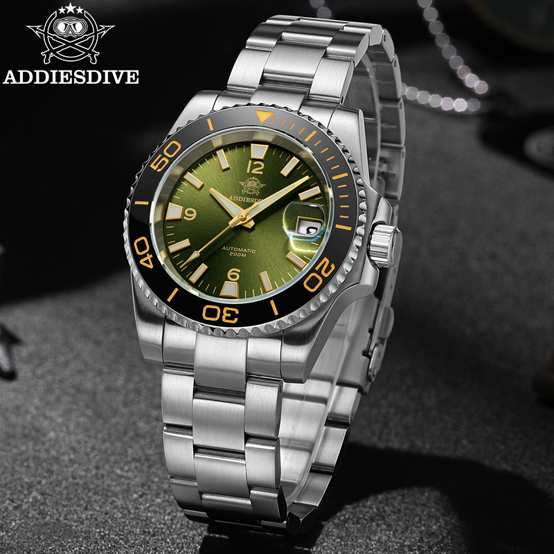 Ceramic Link Bracelet - ADDIESDIVE AD2085 Męski zegarek do nurkowania