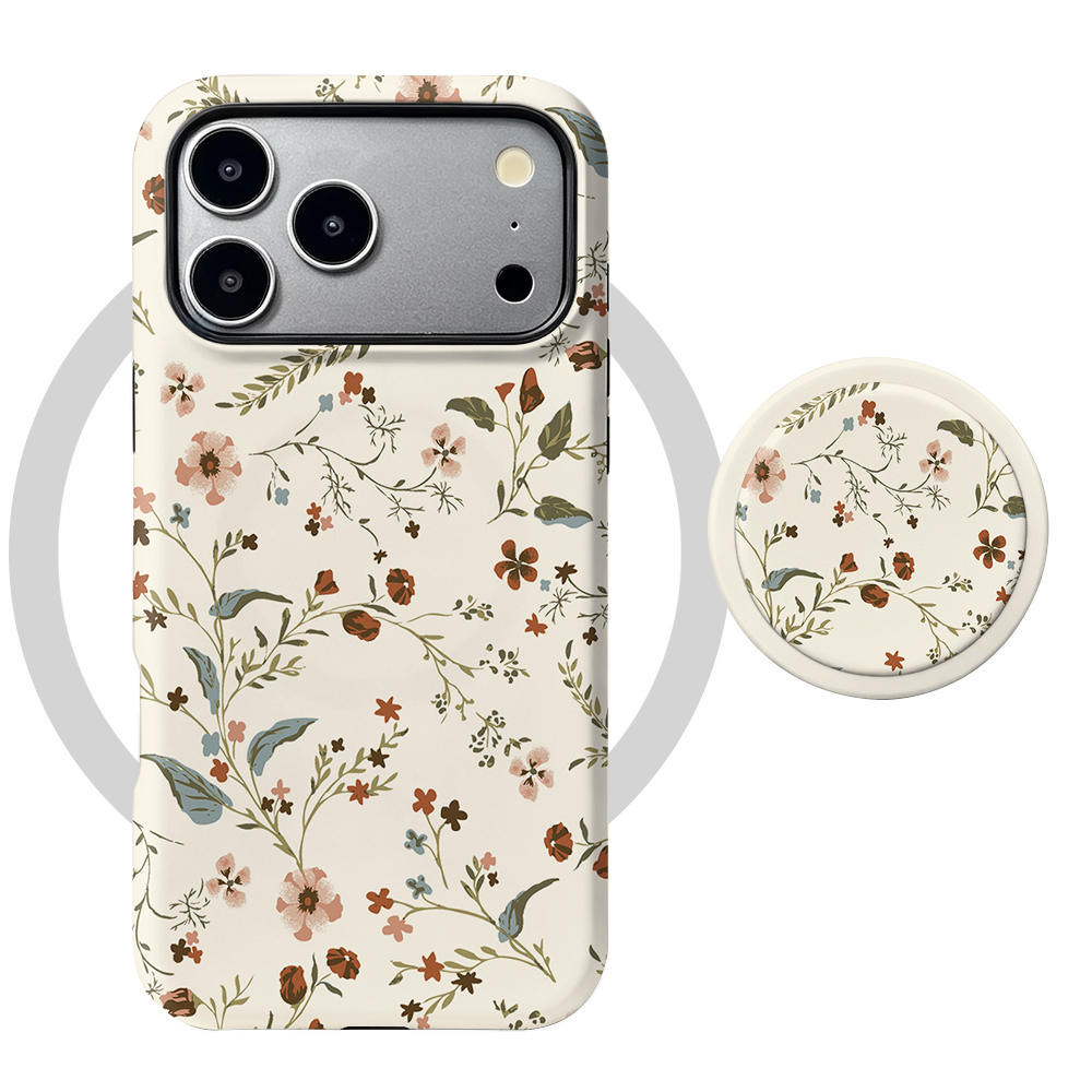 Huawei Nova 12 - Urocze etui magnetyczne z motywem kwiatowym